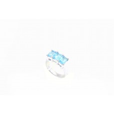Women's 925 Sterling silver Handmade ring Natural semi precious Blue Topaz Stone